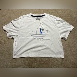 Adidas White Crop Top Size M NWT